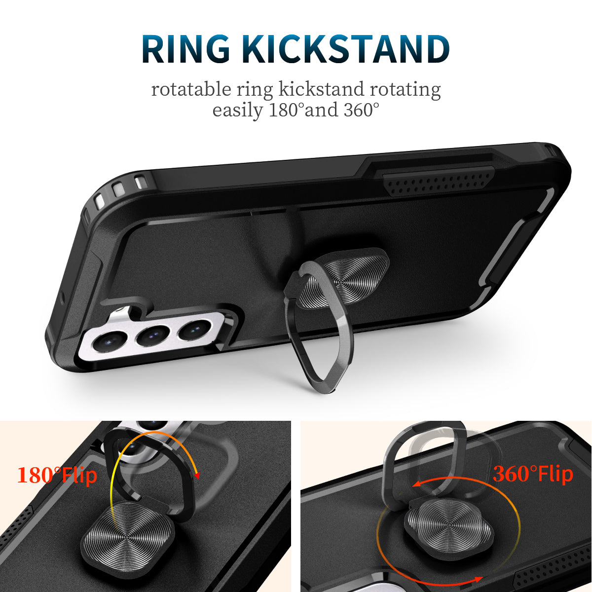 For Samsung Galaxy S23 Anti-scratch Rotatable Ring Holder Kickstand Phone Case PC Silicone Phone Cover For Samsung Galaxy S23 Anti-scratch Rotatable Ring Holder Kickstand Phone Case PC Silicone Phone Cover